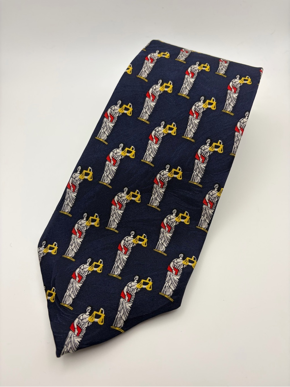 Museum Artifacts Silk Tie Lady Justice Scales Lawyer Legal Novelty USA